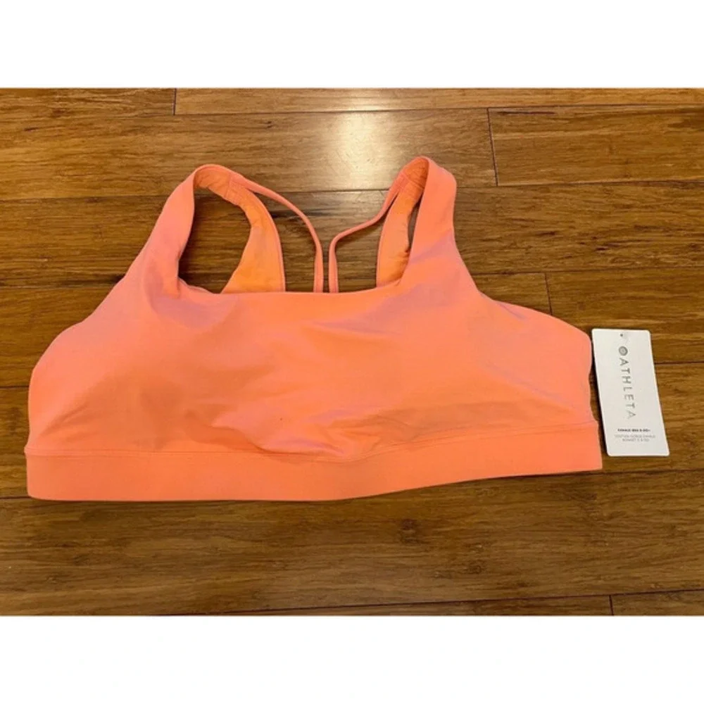 NWT Athleta‎ Exhale Bra Orange Coral Sports Bra D-DD+ Pilates Yoga Barre 3X